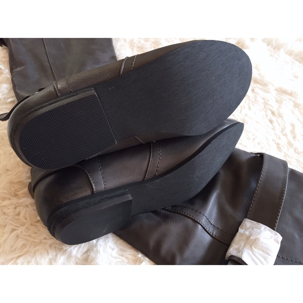Not Rated Tall Boots Gray Riding Boot Size 6 - Picture 3 of 5